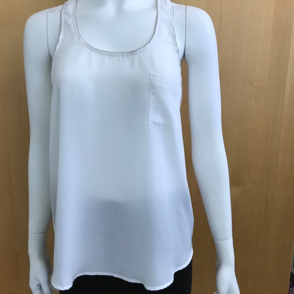 Aqua white blouse size S